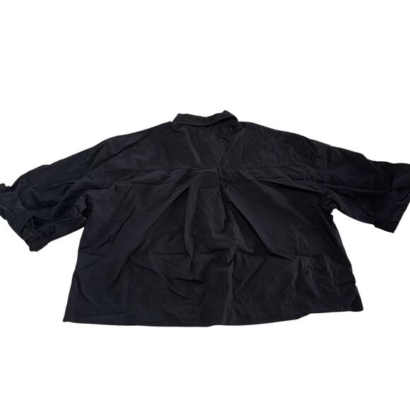 Zara‎ Shirt Womens Small Black Oversized Boxy Utility Workwear Pockets - Picture 2 of 8